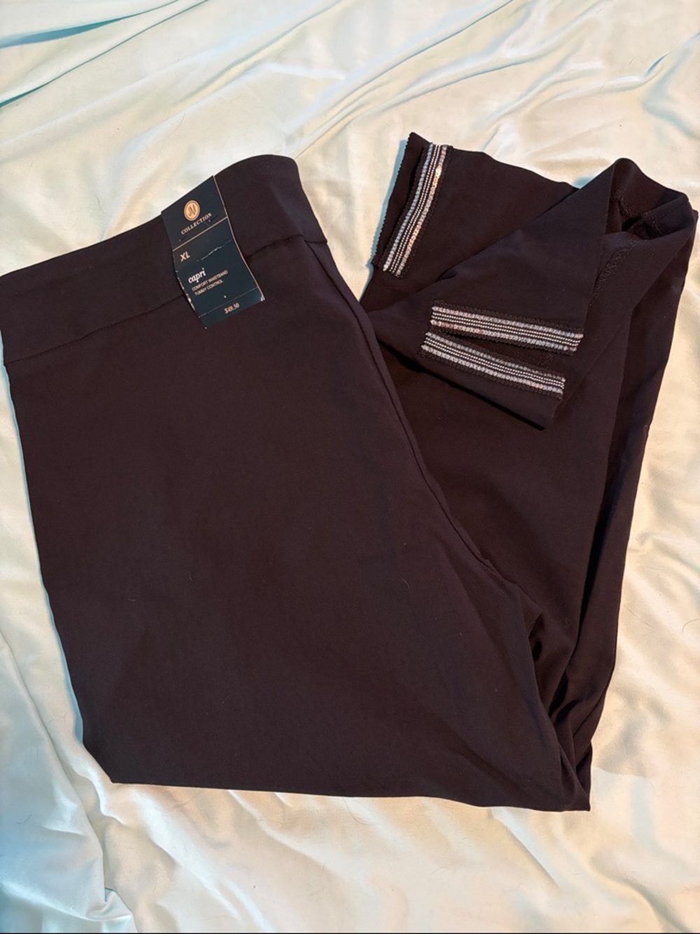 JM Collection XL capri comfort waistband tummy control Black NEW
